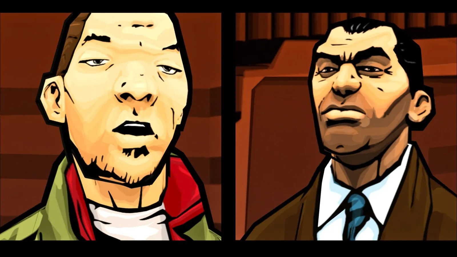 GTA Chinatown Wars oyunundan çizgi roman tarzı karakter portreleri