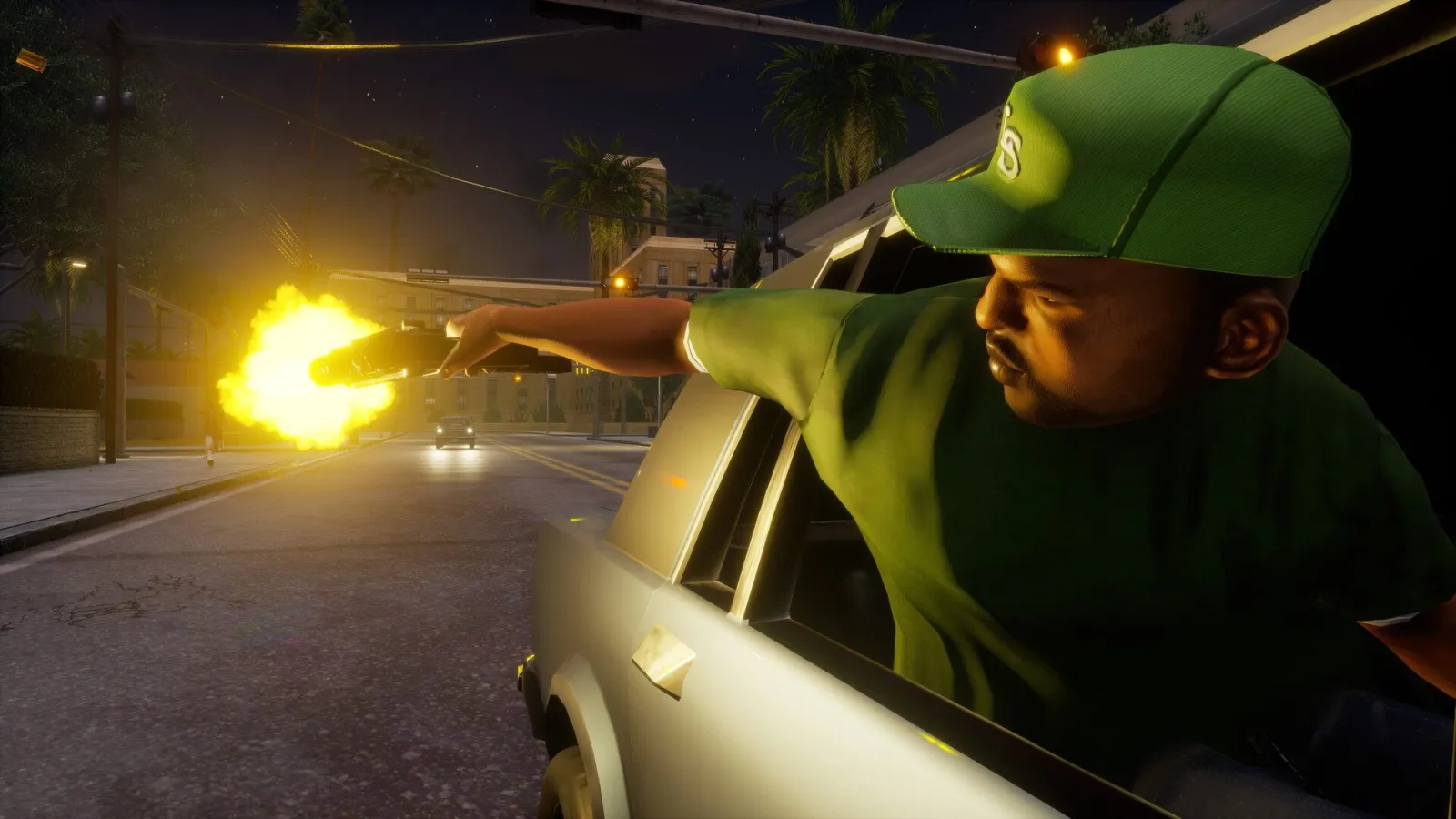 GTA San Andreas – The Definitive Editionda Sweet araba camından ateş ediyor