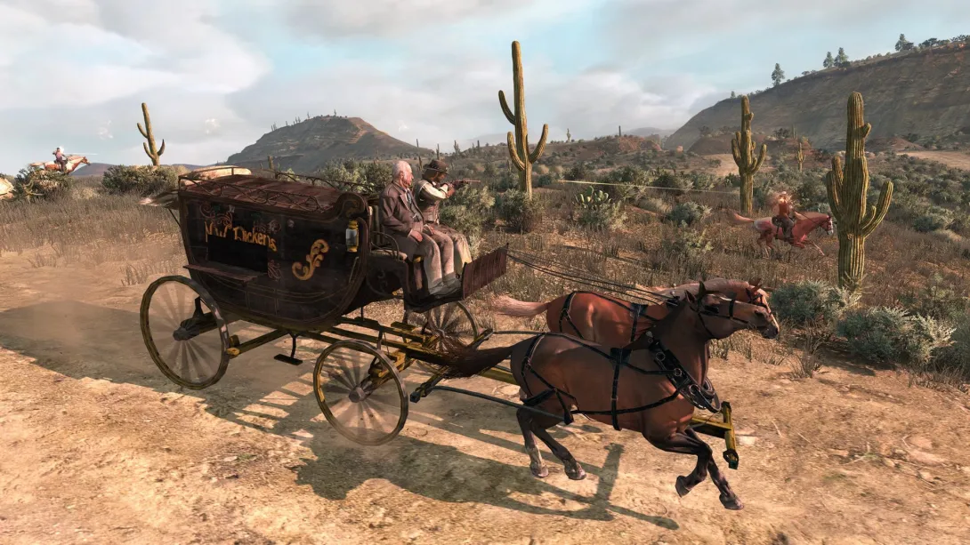 Dyliżans na pustyni New Austin w Red Dead Redemption